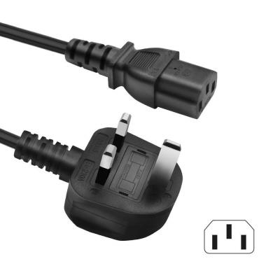 China UK Home Appliance Jacket PVC 3 Core AC Power Cord 3 Pin Plug Power Cable Plug Used Computer AC Power Supply Cords for sale