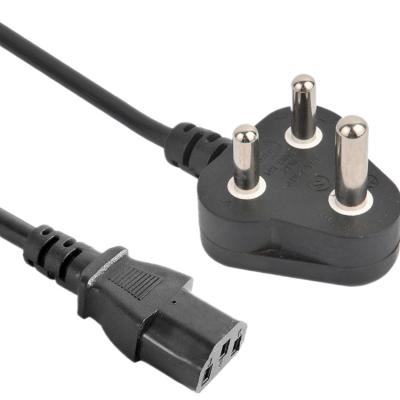 China Home Appliance Extension Cord With Indian Standard Extension Cable Cord 10A 16A 250V Indian Power Cable SABS India South Africa for sale