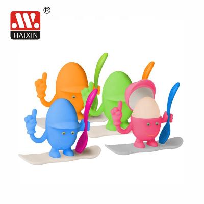 China Viable Haixing Easter Multifunctional High Quality Decoration Plastic Egg Holder with Cover and Spoon Egg Server for sale