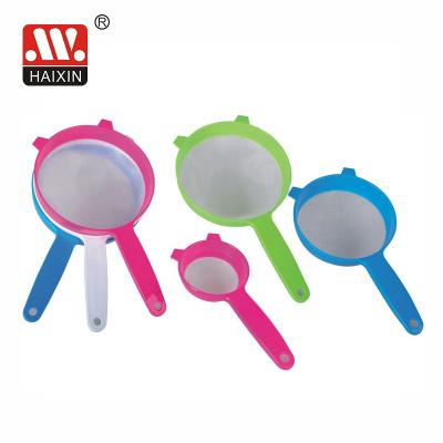 China Plastic PP Kitchen Rice Colander Basket Pot Sieve Handlebar Sieves Yogurt Strainer for sale