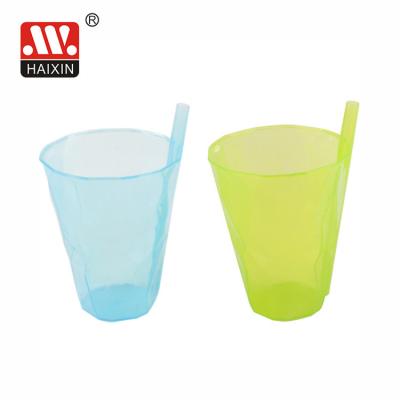 China Amazon viable hotselling multifunctional clear straw cup plastic reusable ice cream cup customized plastic cup for sale