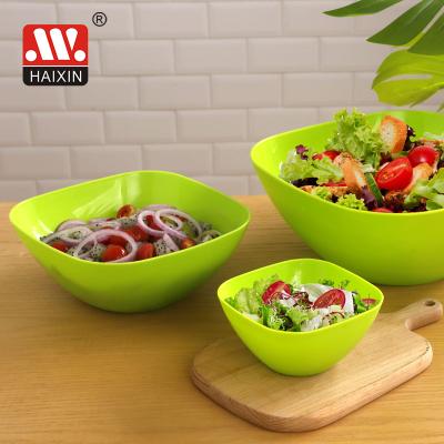 China Sustainable Multicolor Food Grade 0.5L/1.8L/4.5L SquareSalad Bowl From China Manufacturer for sale