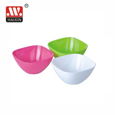 China Fashion Food Grade 0.5L/1.8L/4.5L Multicolor Small Square Stocked Plastic Salad Bowl for sale