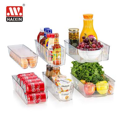 China Transparent Kitchen Drawer Fashion Cabinet Egg Food Storage Box Container Reference Fridge Refrigerator Organizer Plastic Bins Set for sale