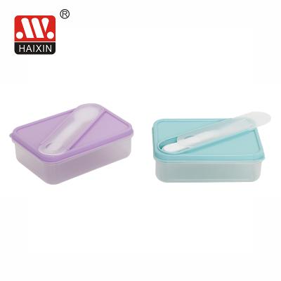 China Plastic Freshness Preservation 0.4L Food Storage Container Take Out Lunch Box w/spoon Fork for sale