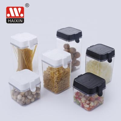 China 700ml 1200ml 1500ml PS Sustainable Plastic Food Storage Container Cereal Canister Kitchen Storage for sale