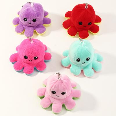 China European and American Environmentally Friendly Accessories Knock Down Octopus Pendant Key Chains Plush Octopus Doll Color Stuffed Key Chain for sale