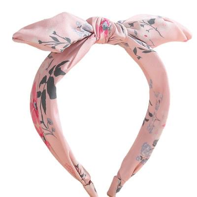 China European and American Style Fashion Rabbit Ear Headbands Striped+Plaid+Printed+Dot Fabric Headband Girls Hair Ornament Width Hair Band for sale