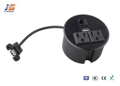 China Brushed Flush Mounted Power Outlet , Conference Table Power Socket for sale