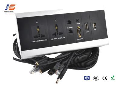 China Tischplatten-Verbindungs-Kasten-modularer versteckter Stecker-Sockel VGAs HDMI PL3.5 zu verkaufen