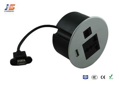 China Aluminum Office Table Mount Socket , Black Furniture Power Outlets for sale