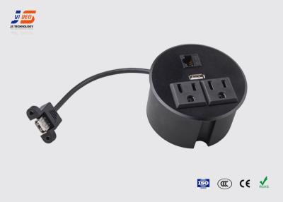 China Desktop Socket Desktop Power Outlet Cat.5 / Cat.6 Network USB Ports for sale