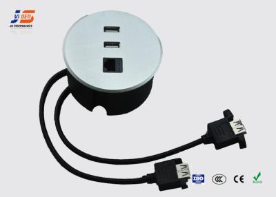 China Sandblast Office Desktop Power Sockets For Data Solution , One RJ45 USB for sale