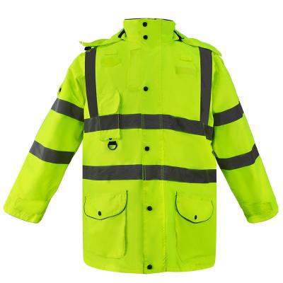 China Manufacturer Wholesale Custom Seven Wear Method Suits Traffic Duty Raincoat Breathable Safety Outdoor Reflective Jackets Reflective Work for sale