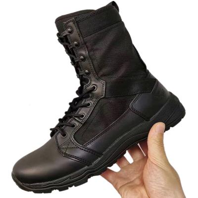 China 2022 unisex new arrival black lace up fashion genuine non-slip breathable combat boots super light combat boot for sale