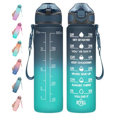 China Bpa Free Hot Sale Big Capacity Time Marker Water Cup Sustainable Leak Proof Plastic Customized Water Bottle For Sport for sale