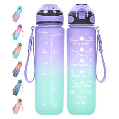 China Free Samples Viable Time Scale Water Cup Large Capacity Water Bottle Sports Drinking Plastic Water Bottle Custom Logo Sport Bottles for sale