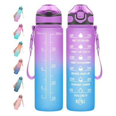 China Sustainable High Quality 32oz Bpa Free Plastic Clear Custom Branded Plastic Transparent Drinking Water Bottle Eco Friendly Sports for sale