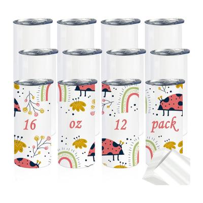 China Wholesale Empty Viable 20 Ounce Empty Tumbler White Straight Cups 30 Ounce Stainless Steel Sublimation Bottles With Straws for sale