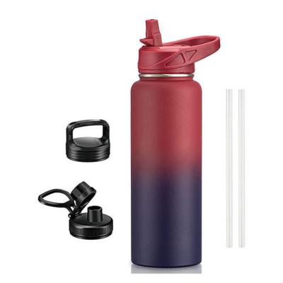 China Wholesale Viable Powder Thermospraying Tumblers Cup Portable Double Wall Thermal Logo Mug Stainless Steel Water Bottle With Straw And for sale