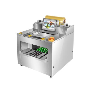 China Food Meatball Cling Wrap Packaging Machine Supermarket Store Chicken Stretch Film Semi-automatic Wrapping Machine for sale