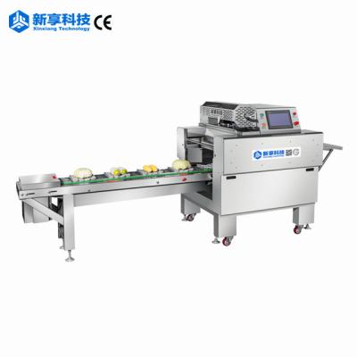 China CE Certification Continuous Food Wrapping Forward And Backward Fresh Processing And Dispensing Wrapping Film Machine for sale