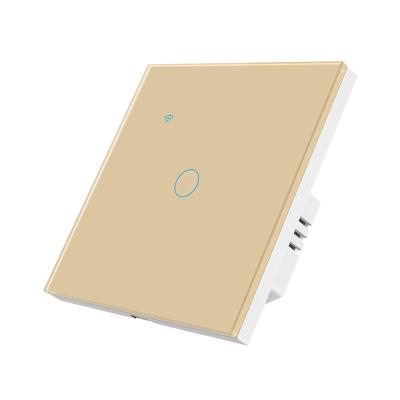 China EU standard smart switch design tuya zigbee smart home phone WIFI controlled 220V 16A 2 band 1way light glass panel Zigbee switch for sale