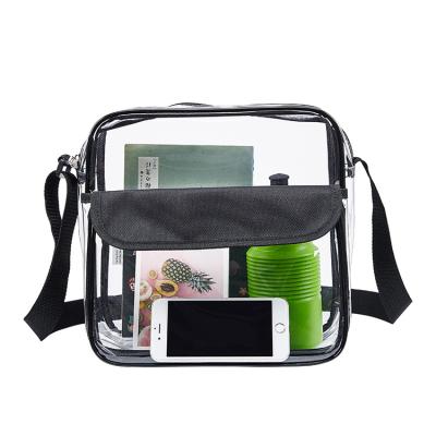 China Hot Selling Amazon RTS Bag Fashion Transparent PVC Handbag Large Capacity Zipper Transparent PVC Shoulder Bag for sale