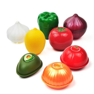 China Plastic Fruit Box Fruit Vegetable Fridge Organizer Containers Onion Garlic Tomato Lemon Crisper Avocado Preservation Viable for sale