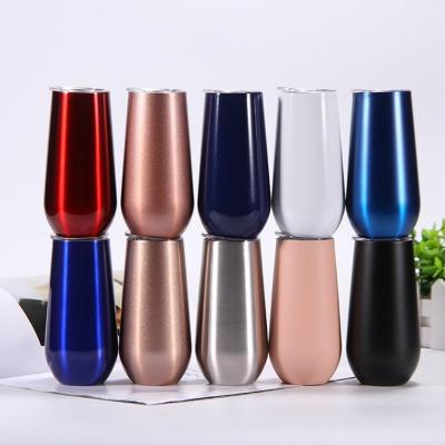 China USA Bulk Viable Hot Selling Tumbler Sparkle Colorful Eggs 6oz Stainless Steel Vacuum Tumbler Cups Wholesale Wine Bottle Tumblers for sale