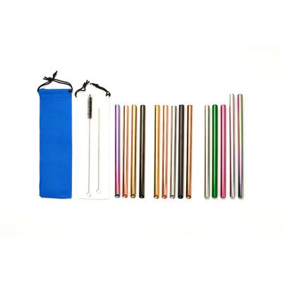 China Sustainable OEM custom bar accessories drinking boba 12mm color stainless steel tumbler straw for sale