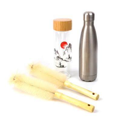 China Sustainable Customized Eco - Friendly Kitchen Cleaning Wooden Handle Long Brush Cleaning Nylon Bristle Bottle Brush For Bottle And Cup for sale