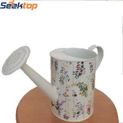 China Hot Sale Metal Garden Metal Watering Can Flower Printed Watering Kettle for sale