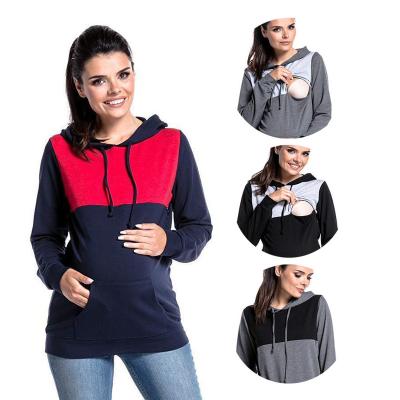 China Women Breathable Wholesale Custom Maternity Hoodie Hidden Zipper Nursing Sweater Hoodie For Pregancy for sale