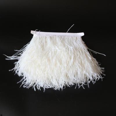 China Feather Handcraft Wholesale 8-10cm Natural Ostrich Feather Trim Fringe For Clothes Accessories Trimming for sale