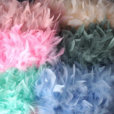 China Feather Handcraft Spot Wholesale Turkey Wool Fire Piece Cloth Edge Table Lamp Dance Clothing Accessories Feather for sale