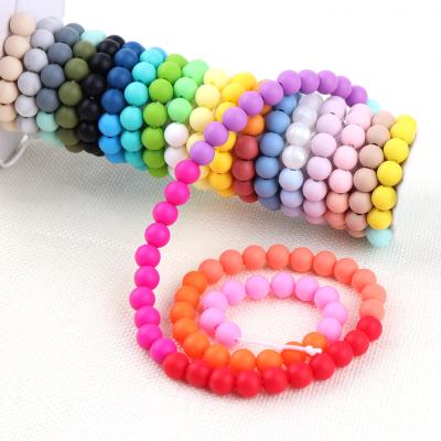 China 100% Eco-friendly Wholesale 9mm 12mm 15mm 19mm Round Shape Letter Abacus Printed Soft Chew Baby Silicone Teething Beads for sale