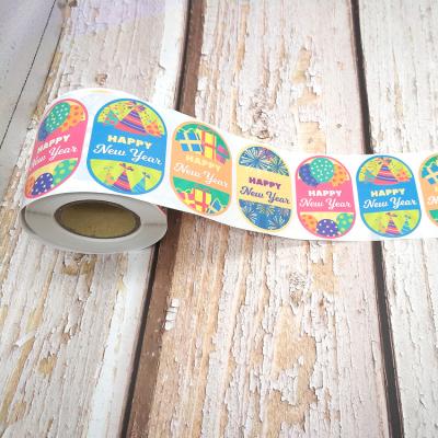 China Custom Printed Adhesive Packaging Roll Anti-Counterfeit Logo Kraft Paper Paper Label Sticker for sale