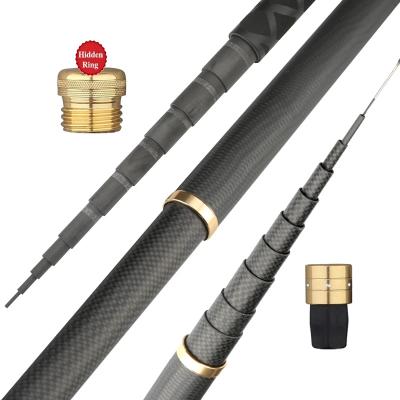 China Portable Telescopic Size Hot Selling Pole Fishing Rod Ultralight Super Hard Carbon Fiber 2.7-10m for sale