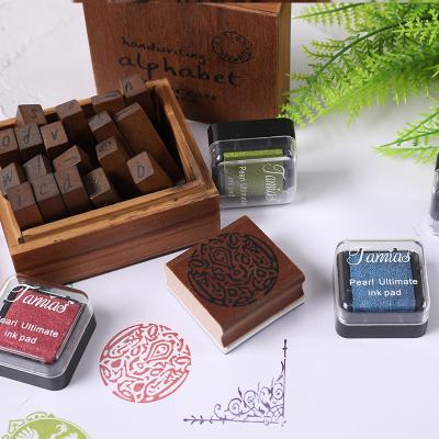 China Factory Custom Heat Embossing Children's Daily Wooden Letter Stamp and Ink Learning Sets for Children English for sale