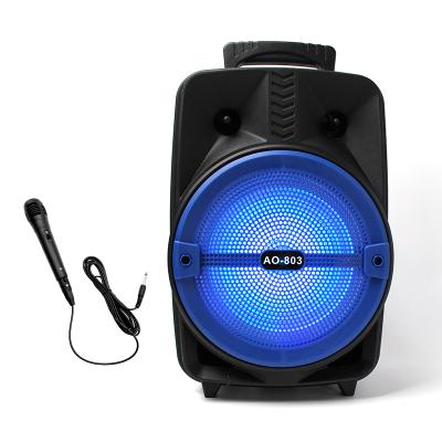 China Wireless charger for mobile phone popular 8 inch home theater system portable active speaker bluetooth led speaker with microphone AUX support FM TFcard USB. for sale