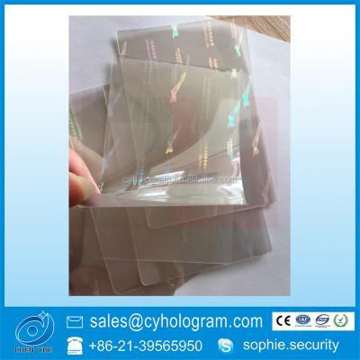 China Anti-counterfeit Transparent Holographic Glossy Type Lamination Pouch Film For Business Card for sale