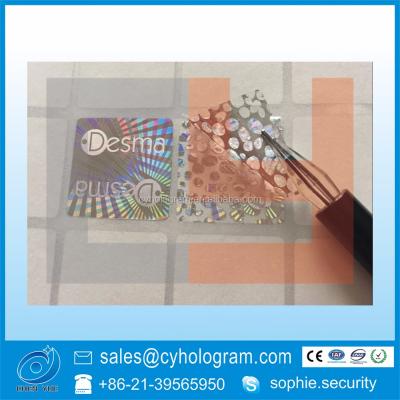 China Anti-Counterfeiting Custom Hologam Tamper Sheet Visible Void Material Sticker for sale