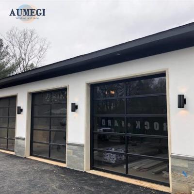 China Waterproof Aumegi Living Room Glass Garage Door With Integrated Automatic Screen Garage Door Pass Through Garage Door Bar Top for sale