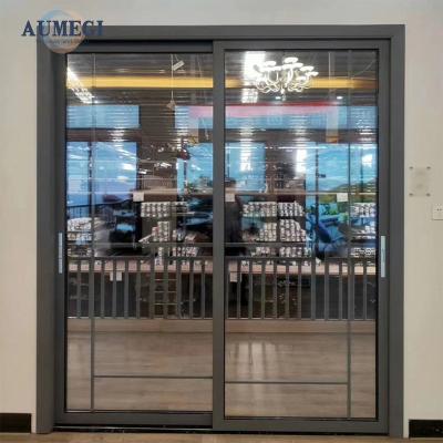 China Waterproof Aumegi Best Price Alu Sliding Doors Suit For Glass Slide Doors Chinese Sliding Door for sale