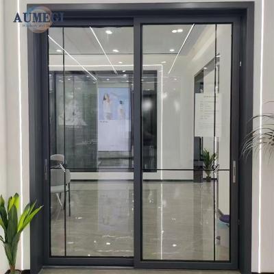 China Waterproof Aumegi Made In China Sliding Door Foshan Aluminium Sliding Door Frame Tempered Glass Sliding Door for sale