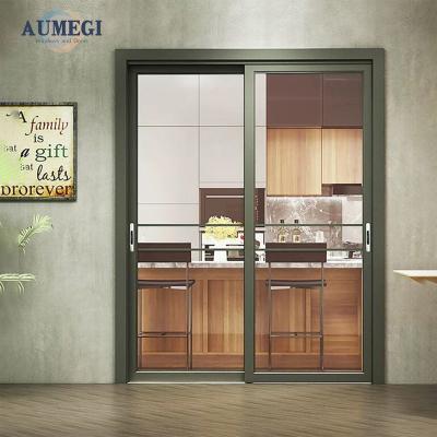 China Waterproof Aumegi High Quality Sliding Aluminium Doors Slat Sliding Door Price Of Aluminium Sliding Door for sale