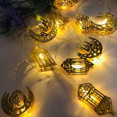 China LED Light Moon Star Ramadan Lantern String Light Eid Mubarak Gift Kids Party Decor 2021 Ramadan Kareem Decorations Muslim Islamic for sale