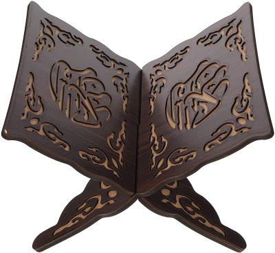 China Eid Ramadan Islam Religion Gift Wooden Muslim Prayer Book Display Rack Vintage Holy Book Stand Wooden Muslim Stand for sale