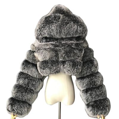 China Reversible Fleece New Arrivals Fashion Ladies Warm Faux Fur Hooded Coat Women Warm Hooded Coat for sale